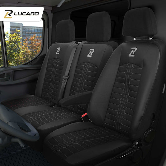 Pokrowce na fotele TORNADO Mercedes Sprinter 3 od 2018 1+2 Czarno - Szary 