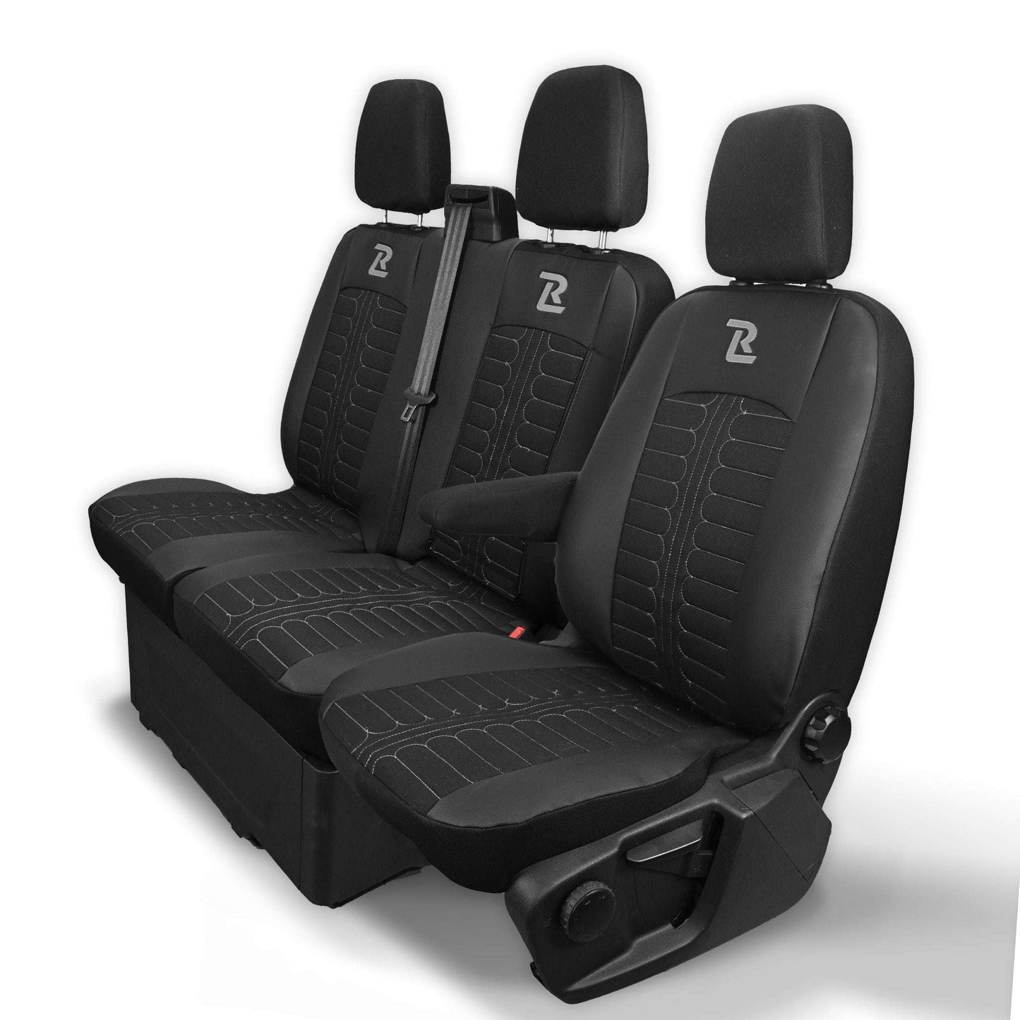 Pokrowce na fotele TORNADO Ford Transit, Transit Custom od 2013 1+2 CZARNO - SZARY 