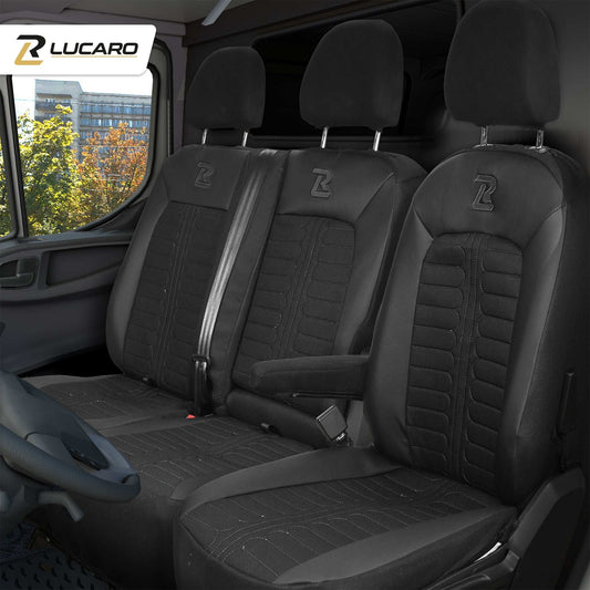 Pokrowce na fotele samochodowe TORNADO Volkswagen Crafter 2, MAN TGE 1+2 Czarno - Czarny 