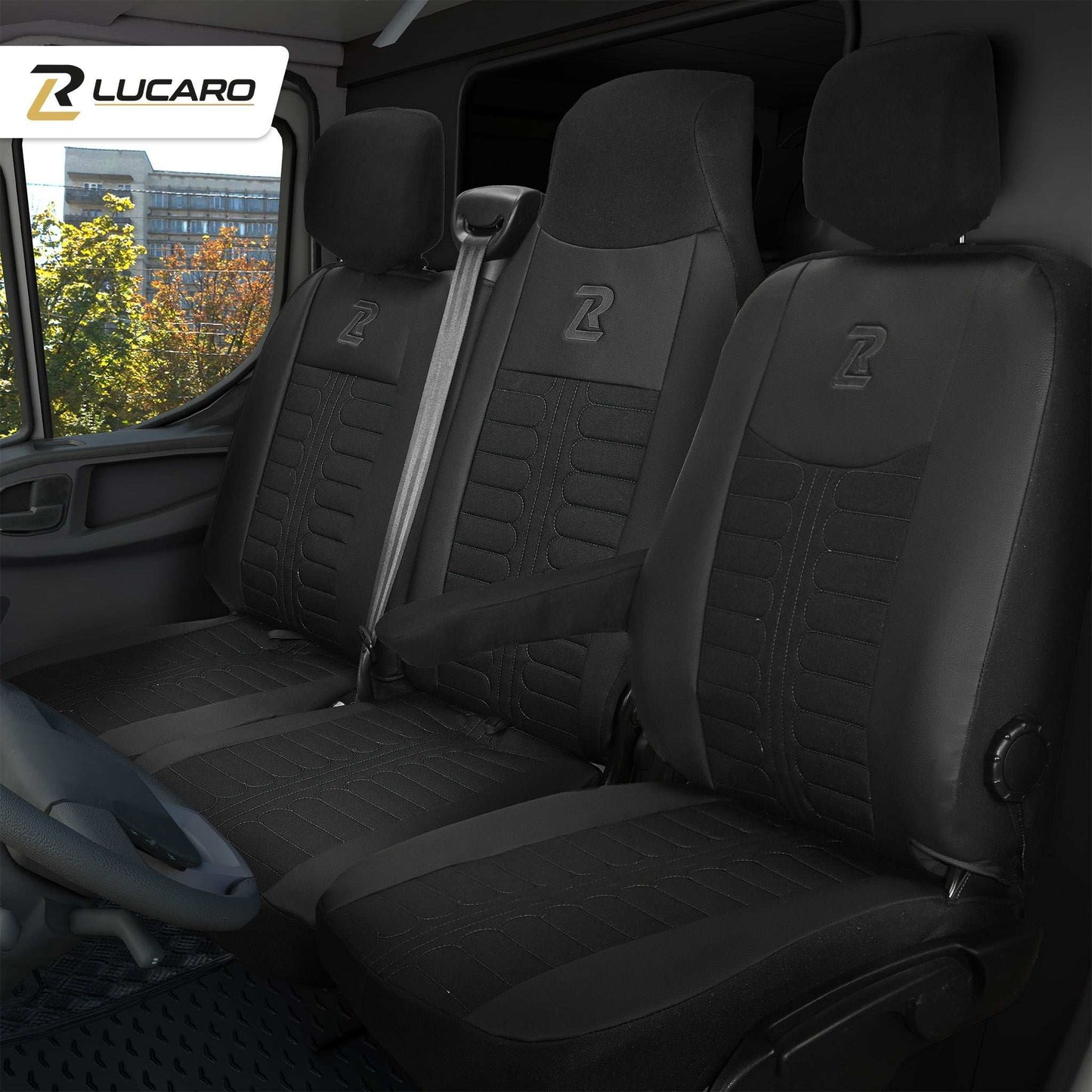 Pokrowce na fotele TORNADO Renault Master 3, Opel Movano B, Nissan NV400 - CZARNY 