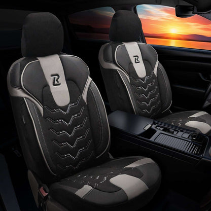 Pokrowce na fotele samochodowe OPTIMUS - CZARNO SZARY (KOMPLET) 