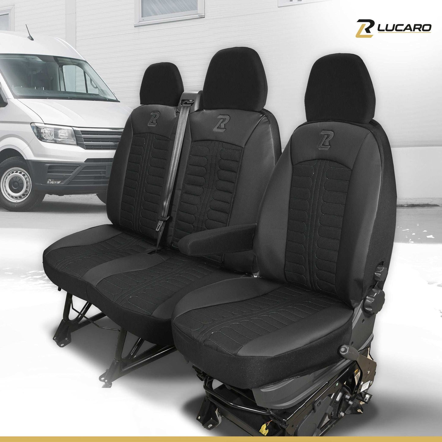 Pokrowce na fotele TORNADO Fiat Ducato, Peugeot Boxer, Citroen Jumper, Opel Movano C, RAM Promaster CZARNY 