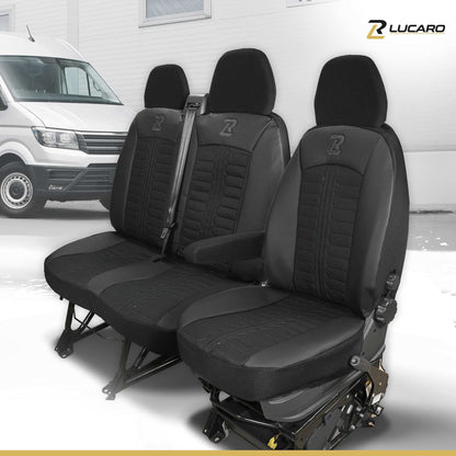 Pokrowce na fotele TORNADO Fiat Ducato, Peugeot Boxer, Citroen Jumper, Opel Movano C, RAM Promaster CZARNY 