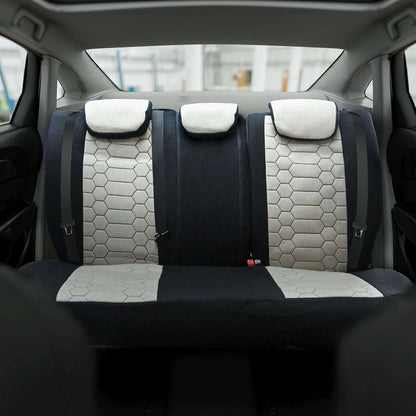 Pokrowce na fotele samochodowe OLIMP - BEŻOWO CZARNY (KOMPLET) 