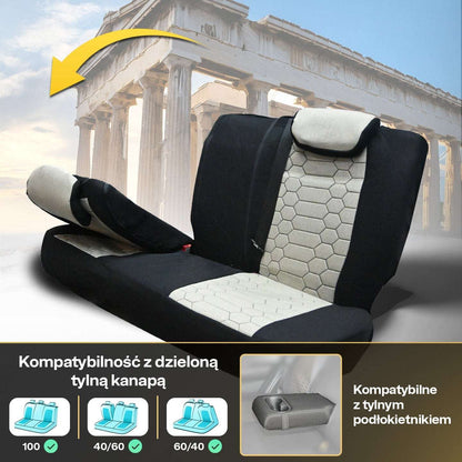 Pokrowce na fotele samochodowe OLIMP - BEŻOWO CZARNY (KOMPLET) 