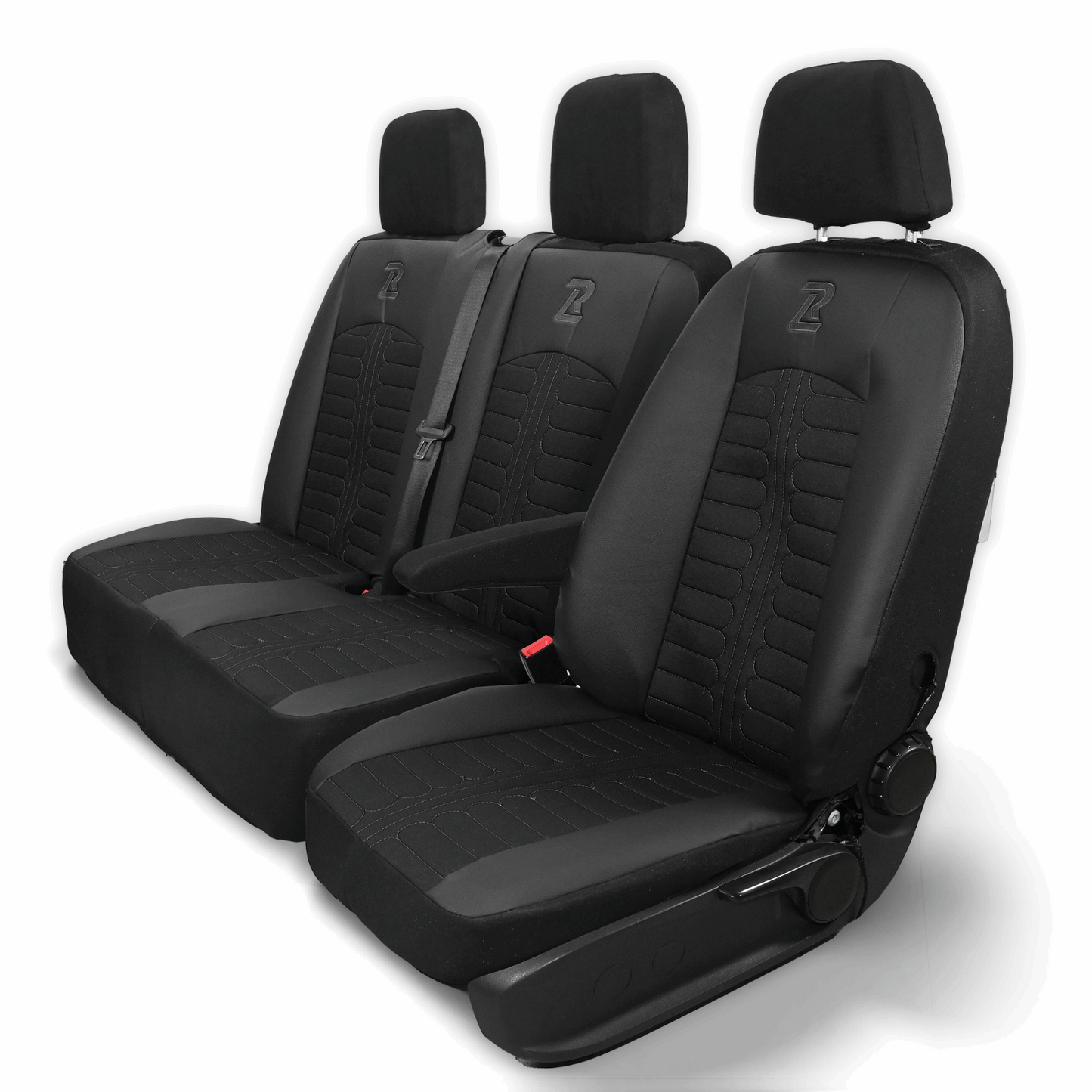 Pokrowce na fotele TORNADO Mercedes Sprinter 3 od 2018 1+2 Czarno - Czarny 