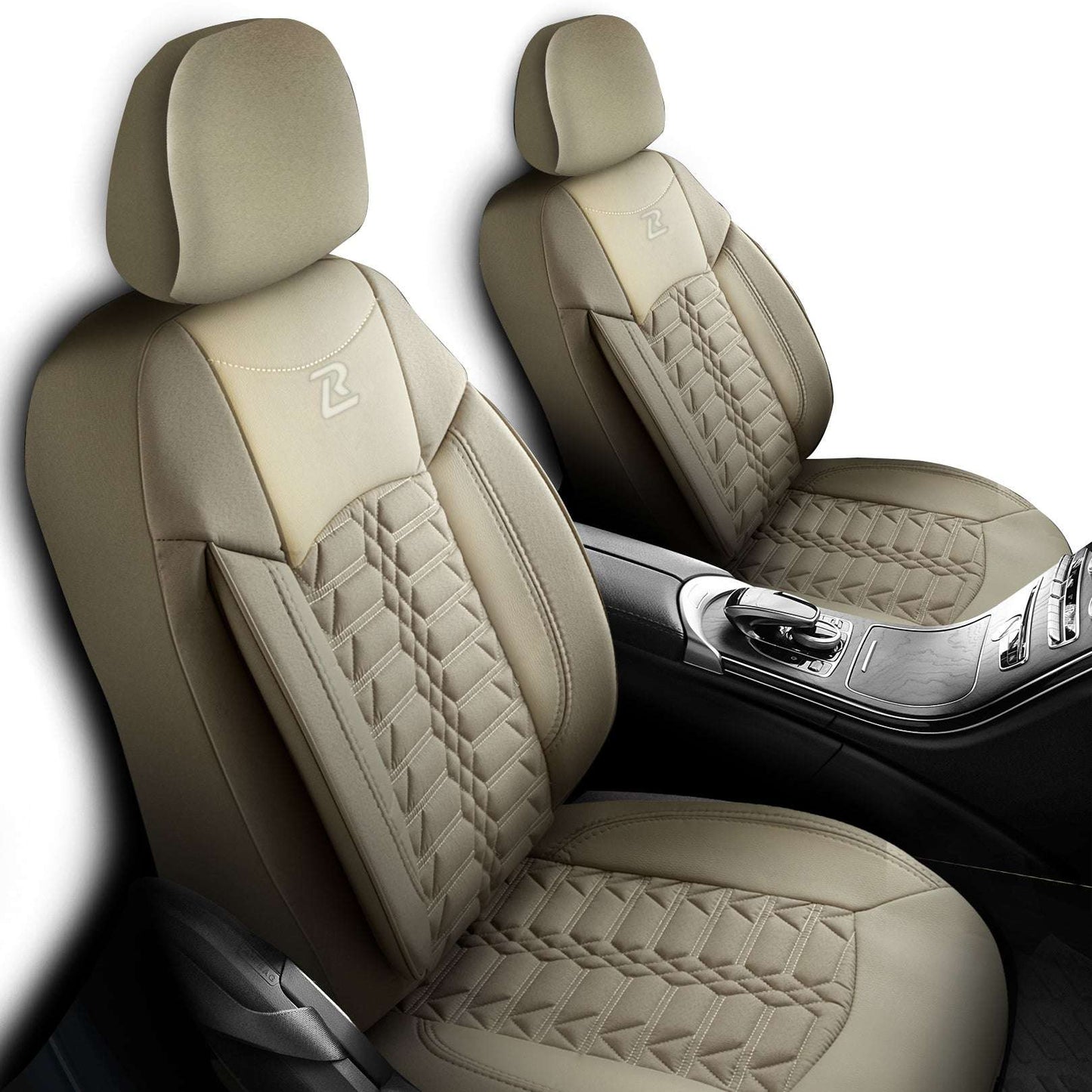 Pokrowce na fotele samochodowe VENEDIK - Beżowe (KOMPLET) 