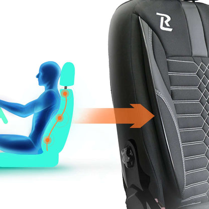 Pokrowce na fotele samochodowe VENUS - CZARNO SZARY (KOMPLET) 