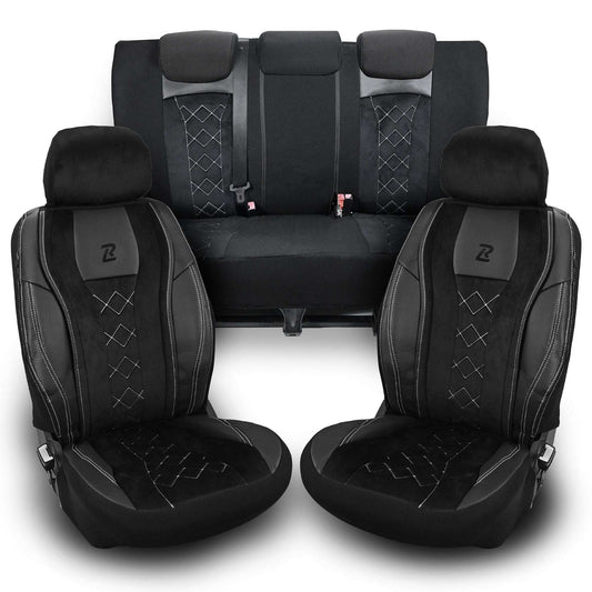 Pokrowce na fotele samochodowe AERO - Czarno Szary (KOMPLET) 