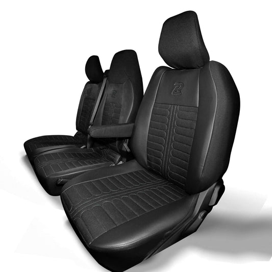 Pokrowce na fotele TORNADO Renault Master 4, Nissan Interstar 3 (Oparcie dzielone, siedzisko dzielone) CZARNY 