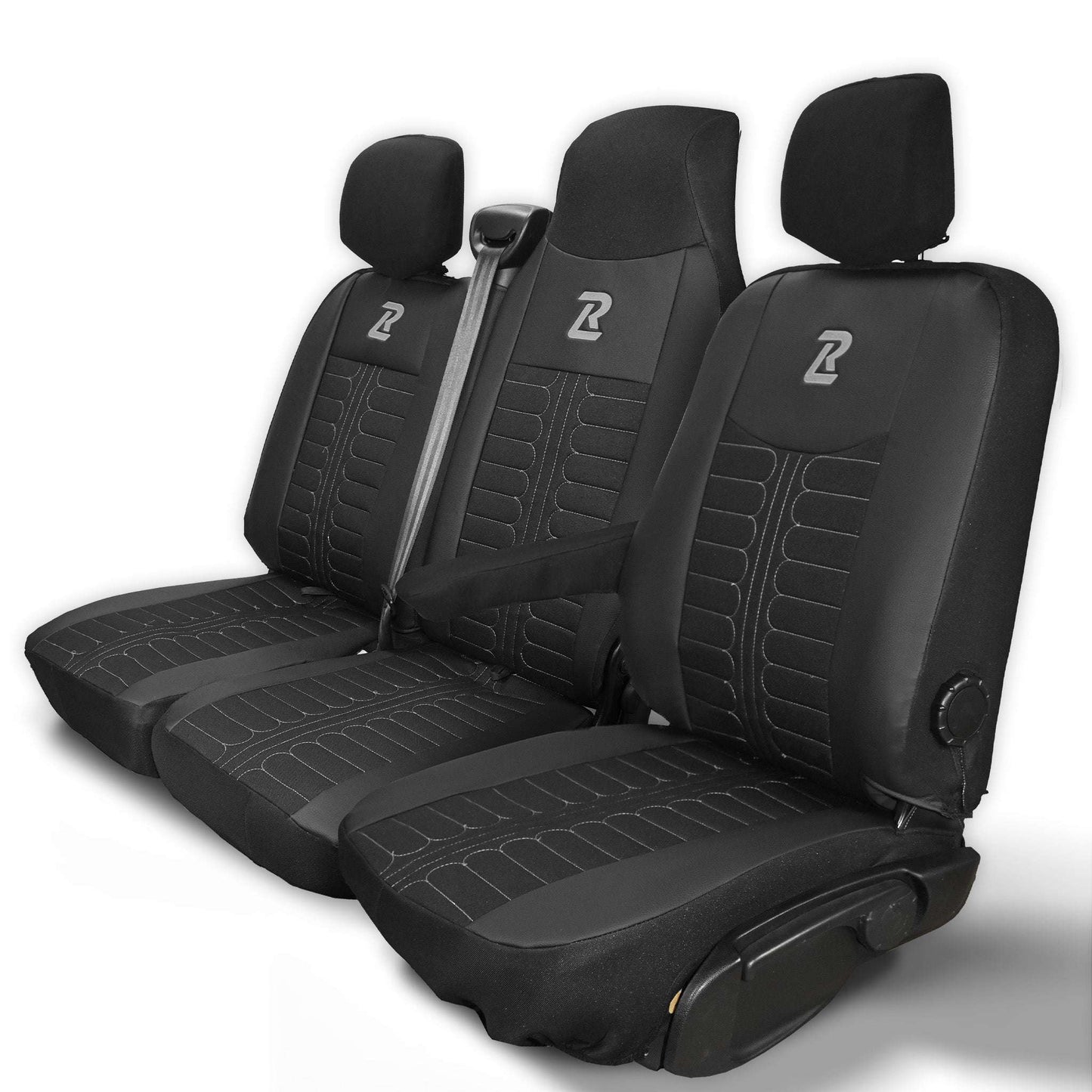 Pokrowce na fotele TORNADO Renault Master 3, Opel Movano B, Nissan NV400 - CZARNO - SZARY 