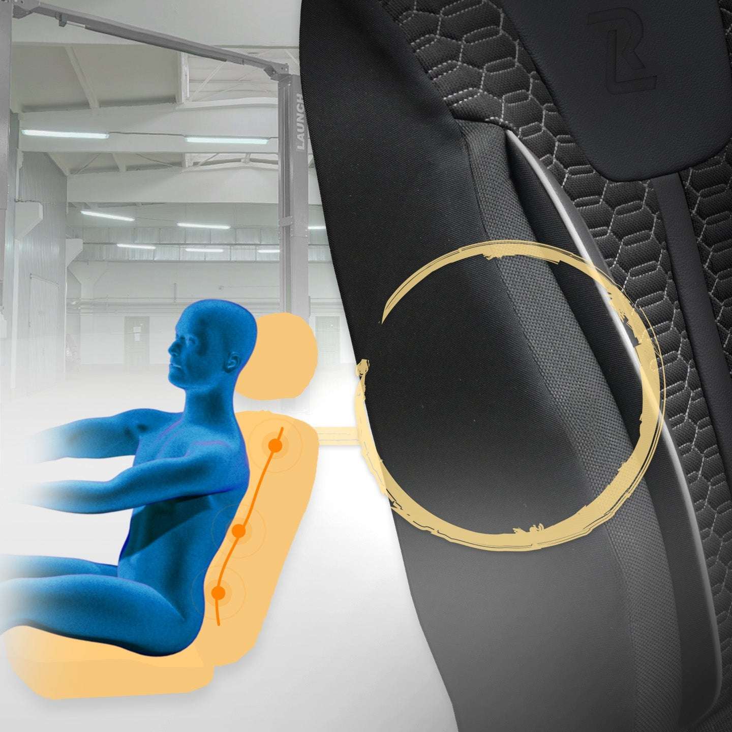 Pokrowce na fotele samochodowe ZETA - Czarno szara (Komplet) 