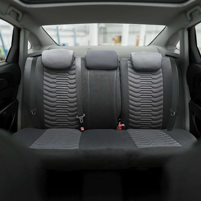 Pokrowce lotnicze na fotele samochodowe PARIS - szaro czarne (KOMPLET) 