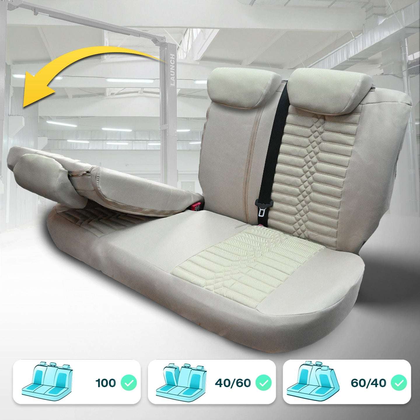 Pokrowce na fotele samochodowe VENEDIK - Beżowe (KOMPLET) 