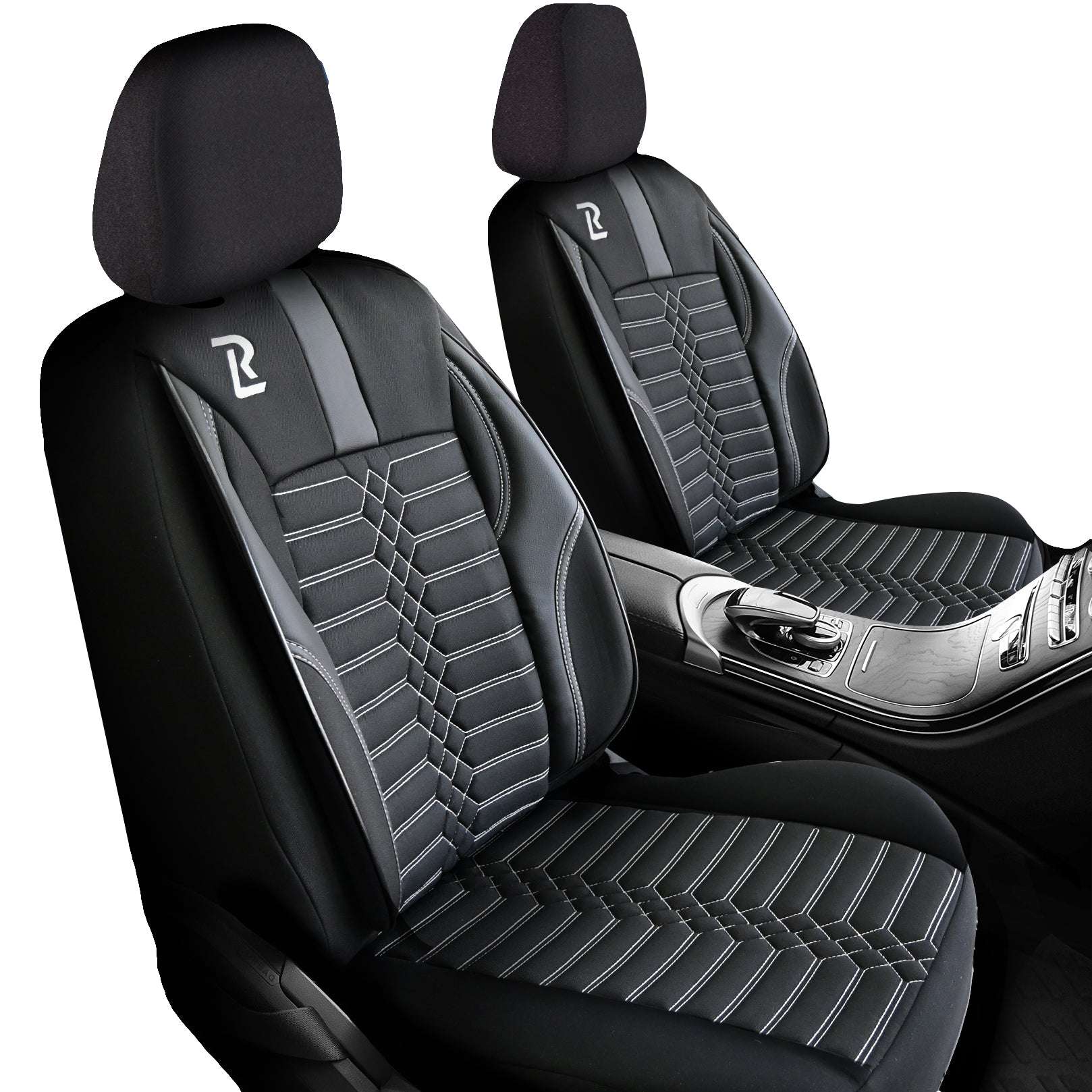 Pokrowce na fotele samochodowe VENUS - CZARNO SZARY (KOMPLET) 