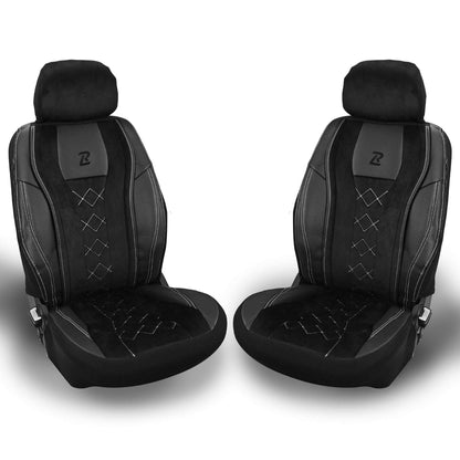 Pokrowce na fotele samochodowe AERO - Czarno Szary (PRZÓD) 