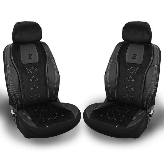Pokrowce na fotele samochodowe AERO - Czarno Szary (PRZÓD) 