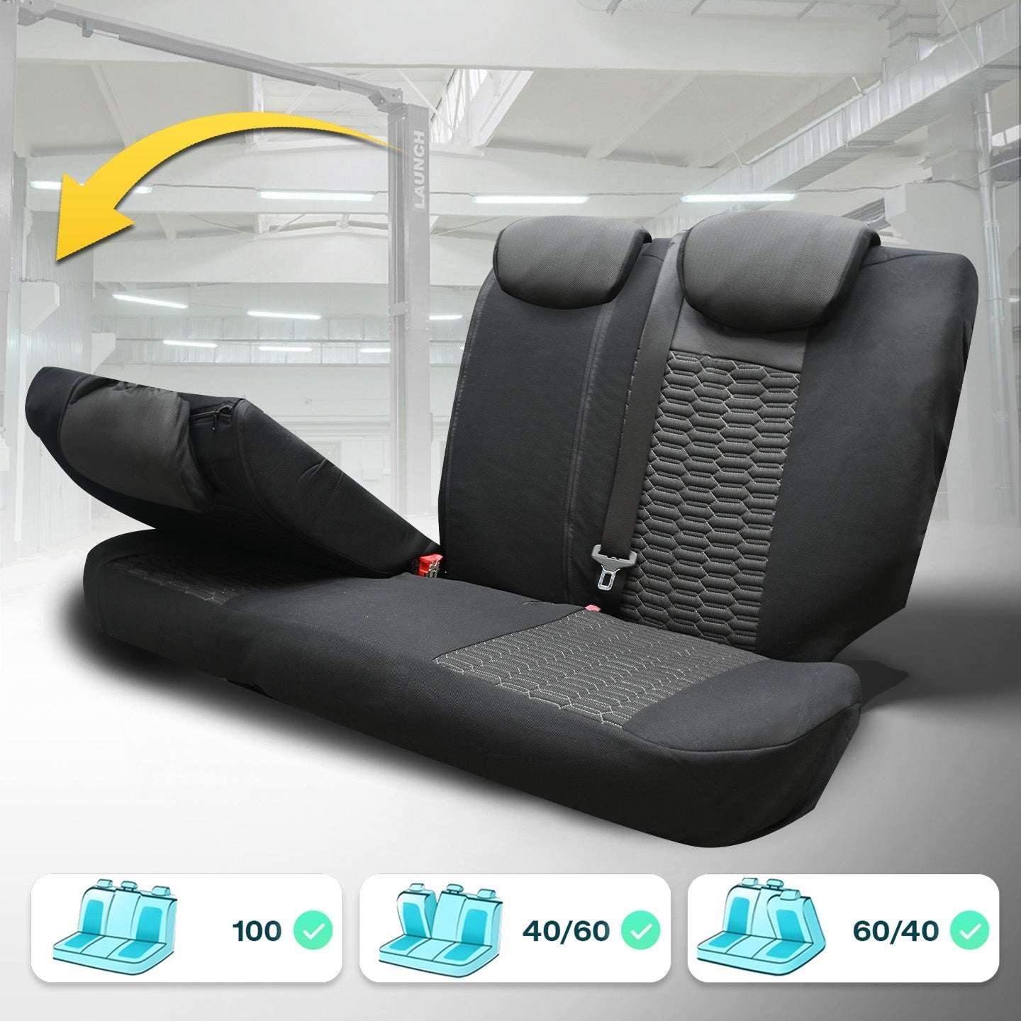 Pokrowce na fotele samochodowe ZETA - Czarno szara (Komplet) 